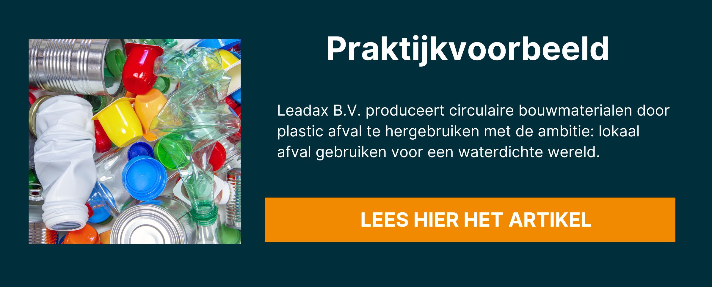 lokaal afval gebruiken voor een waterdichte wereld